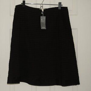 NWT Eileen Fisher Organic Cotton, Textured Peasant Skirt, Black, Petite M